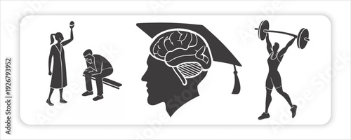 Mind and Body Balance: An illustration depicting the interconnectedness of intellect, physical health, and emotional well-being