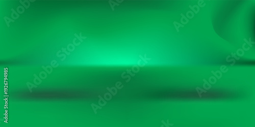 Dark green studio room. 3d backdrop for product presentation. Minimal wall scene. Showcase, promotion display. Vector