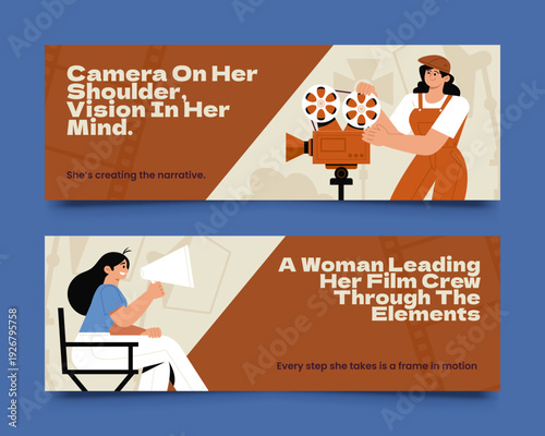 Woman Filmmaker Promotional Horizontal Banner