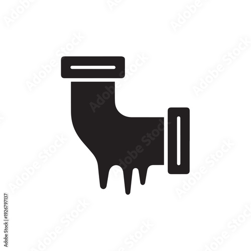 Plumbing pipe with dripping liquid symbolizing leak water loss or plumbing problem isolated on transparent background for maintenance and repair services concept