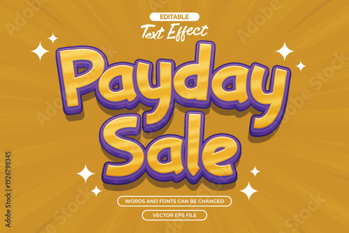 Payday sale editable text effect with comic background