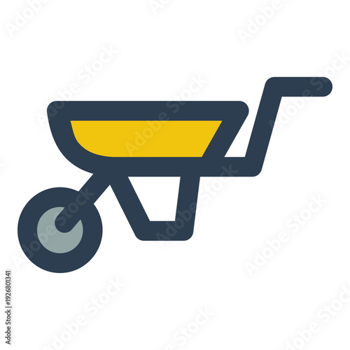 wheelbarrow filled outline icon
