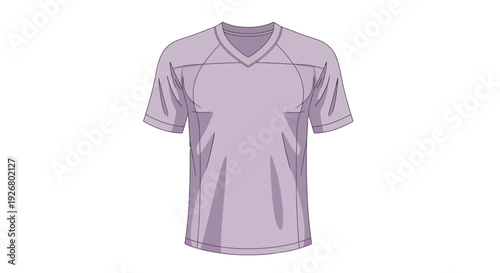 A versatile lavender V-neck short sleeve shirt illustration, perfect for athletic activities, casual everyday wear, or team uniform designs, presented on a clean white background