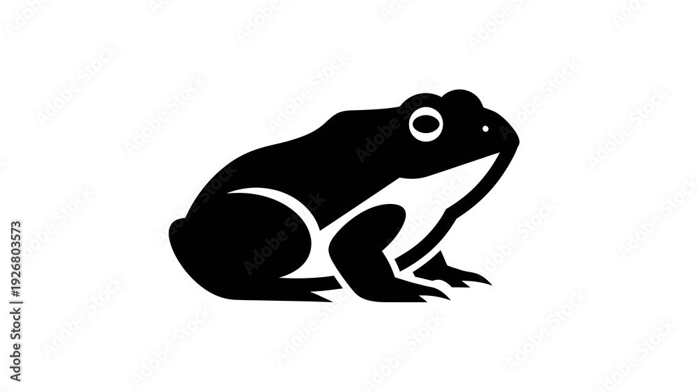 Fototapeta premium Black Frog Icon Vector Illustration Simple Graphic Design Element for Nature and Wildlife Themes