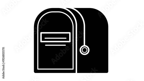 Black Mailbox Icon Vector Illustration Graphic Design Element for Postal Service and Communication Concepts