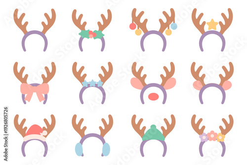 Christmas headband vector illustration: festive designs for holiday cards and decorations