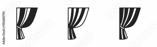 Curtain icon on white background. Vector logo curtain illustration.