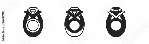 Ring icon on white background. Vector logo ring illustration.