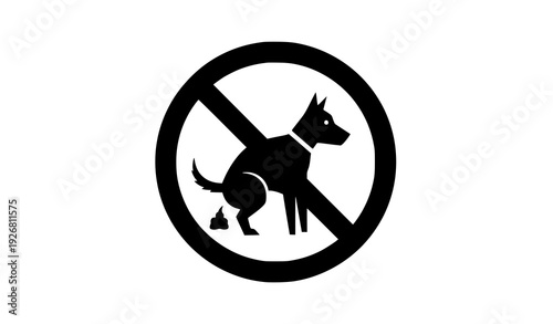 No Dog Poop Sign Vector Illustration Prohibition Symbol