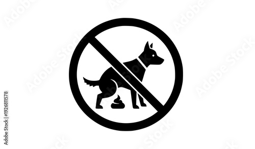 No Fouling Sign Black and White Vector Illustration