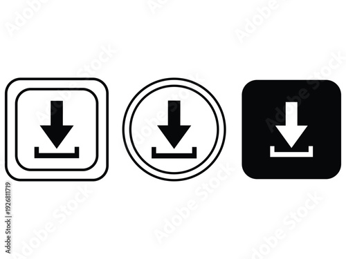 Multiple vector download icons collection