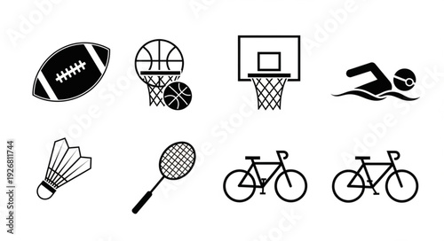 Collection of various sports icons representing different athletic activities and events.
