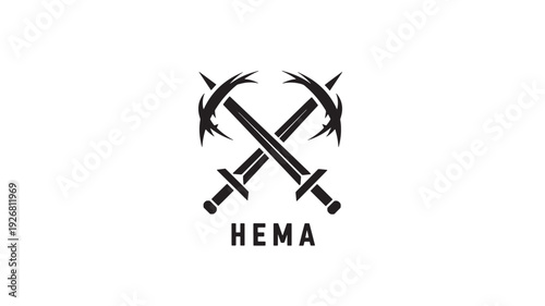 A dynamic hurling logo featuring a stick hitting a ball with motion lines, symbolizing energy and sport, on a clean white background.