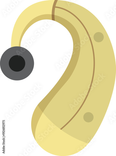 Hearing aid cartoon icon. Deaf help tool