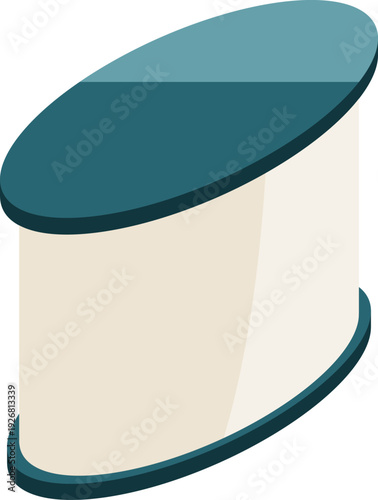 Exhibition counter isometric icon. Trade show stand