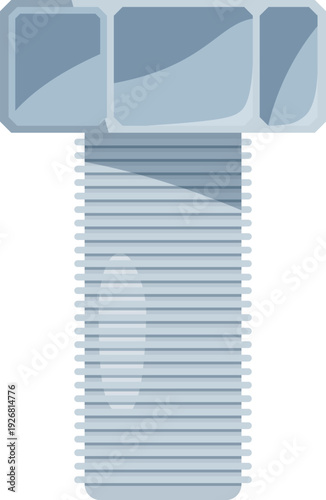 Industrial bolt with hexagon cap metal fastener icon