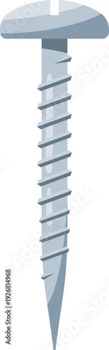 Self-tapping screw cartoon icon. Metal fix tool