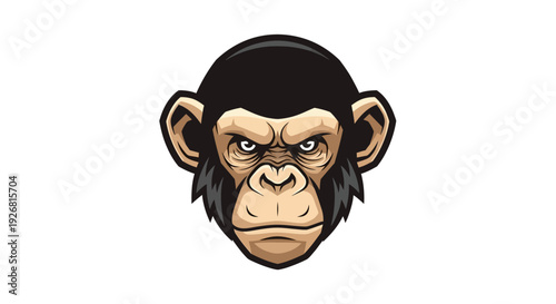 Cartoon Angry Monkey Face.
