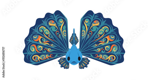 Colorful Peacock Bird Illustration.