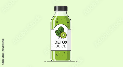 Detox Juice Bottle Illustration.