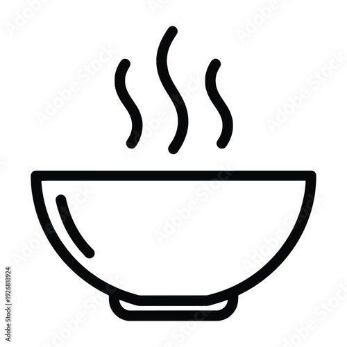 Steaming hot ceramic bowl filled with aromatic soup evokes warmth and comfort for cozy dining or homey meal preparation in minimalist kitchen designs