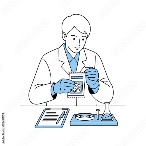 Scientist examining evidence in laboratory setting