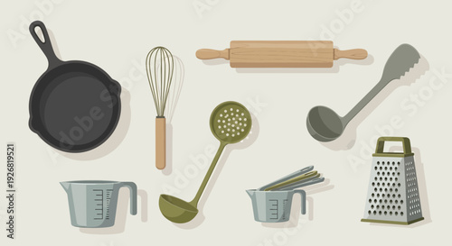 Kitchen Utensils Collection: Cooking Tools for Baking and Food Preparation