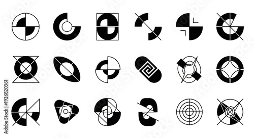 Abstract geometric shapes design elements collection