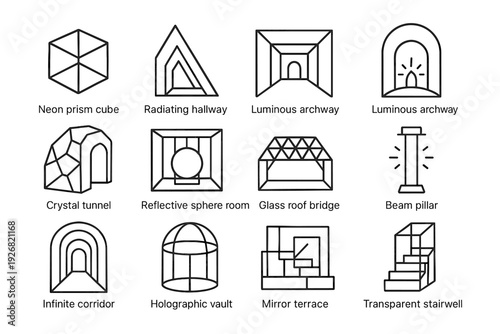 Holographic vector statue prism throne cyber icon futuristic glowing collections relic altar