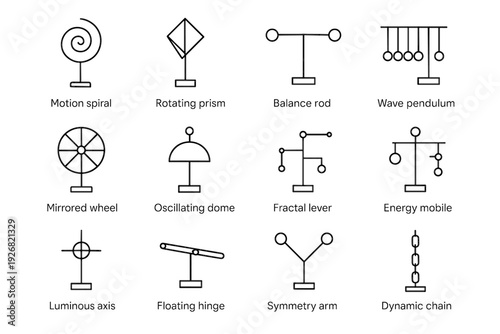 Prism rod vector energy mobile luminous motion icon arm icons fractal sculpture