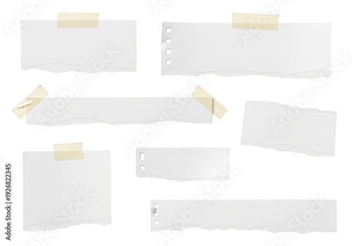 Wallpaper Mural A collection of blank white notes with tape on a white background. Torontodigital.ca