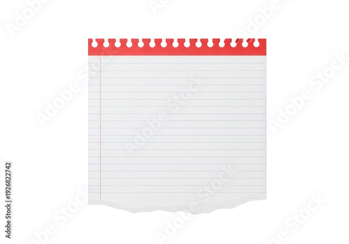 Wallpaper Mural A torn piece of notepad paper with a red perforated edge on a white background. Torontodigital.ca