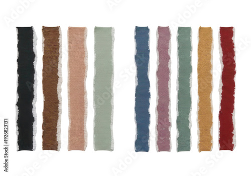 Wallpaper Mural Assorted colored fabric strips arranged in a grid pattern on a white background. Torontodigital.ca