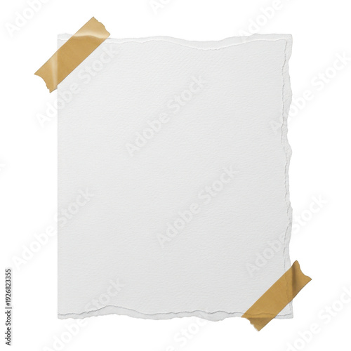 Wallpaper Mural A torn piece of white paper held with tape on a white background Torontodigital.ca