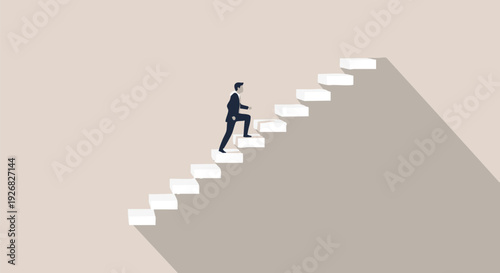 Career Growth Staircase Concept Illustration