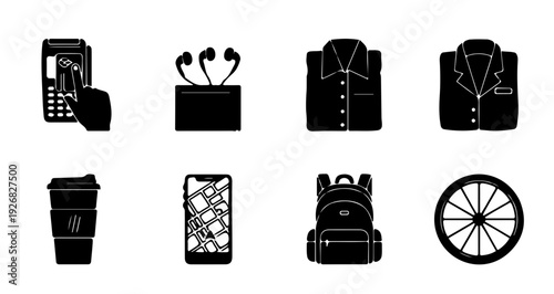 Collection of Various Everyday Icons Representing Technology, Lifestyle, and Objects