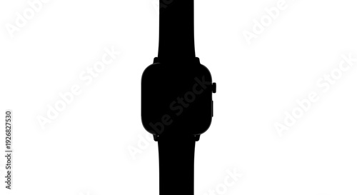 Smartwatch Silhouette on Wrist Closeup.