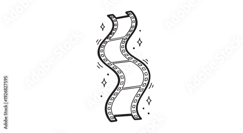 Wavy Movie Film Ribbon Design