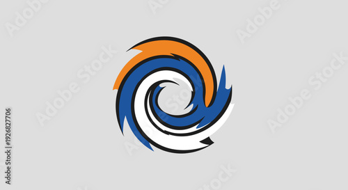 Swirling Blue Orange White Logo Design.