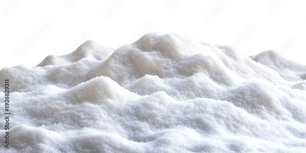 Obraz premium White winter terrain with snow drifts, isolated on transparent cutout background