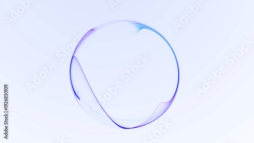 Cuadro en lienzo Bright blue purple glowing energy sphere with dissolving light texture and flowing digital plasma waves on dark background