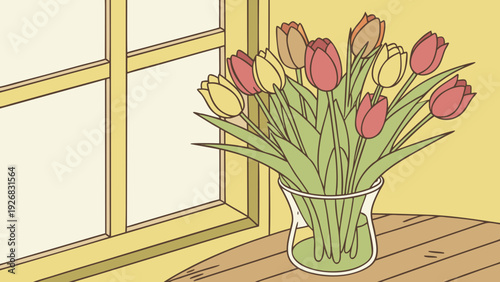 tulips in vase