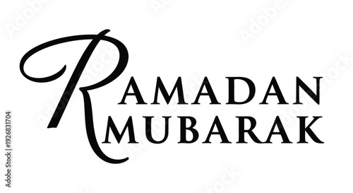 Ramadan mubarak calligraphy with elegant script on a plain white background