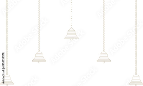Monoline Indian Hanging Bell Design Element