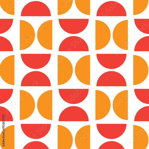 New orange color geomectrical abstract pattern art.