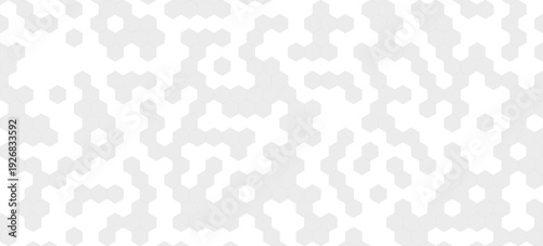 3D white abstract background overlap layer on bright space with embossed hexagons decoration. Modern graphic design element honeycomb style concept for web banner, art, flyer, card, or brochure cover