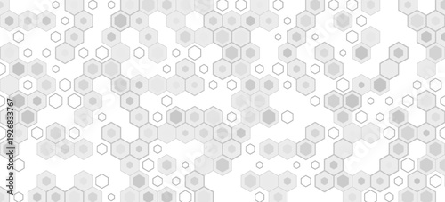3D white abstract background overlap layer on bright space with embossed hexagons decoration. Modern graphic design element honeycomb style concept for web banner, art, flyer, card, or brochure cover