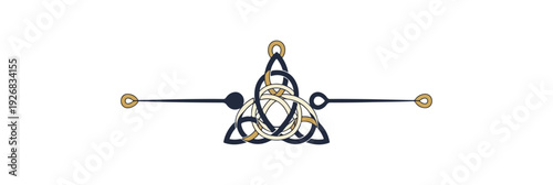 Abstract geometric symbol with ornate detail against black background