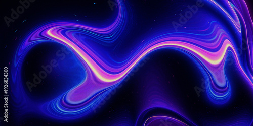 Abstract Neon Liquid Wave Background with Smooth Flowing Curves and Vibrant Gradient Colors