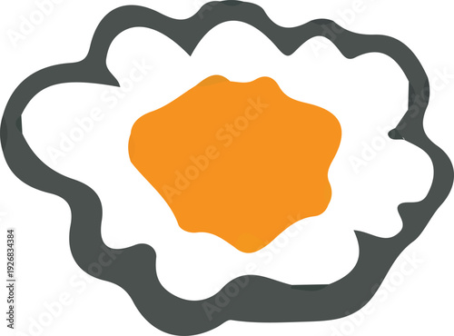 Stylized fried egg icon illustration for breakfast food